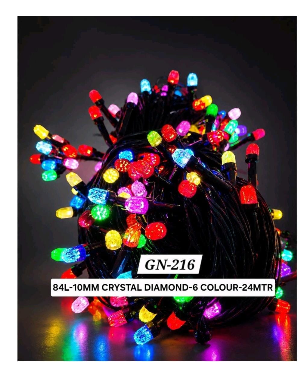 Diwali Multi Color light 10mm Crystal Diamond  14 Meter Lenght 