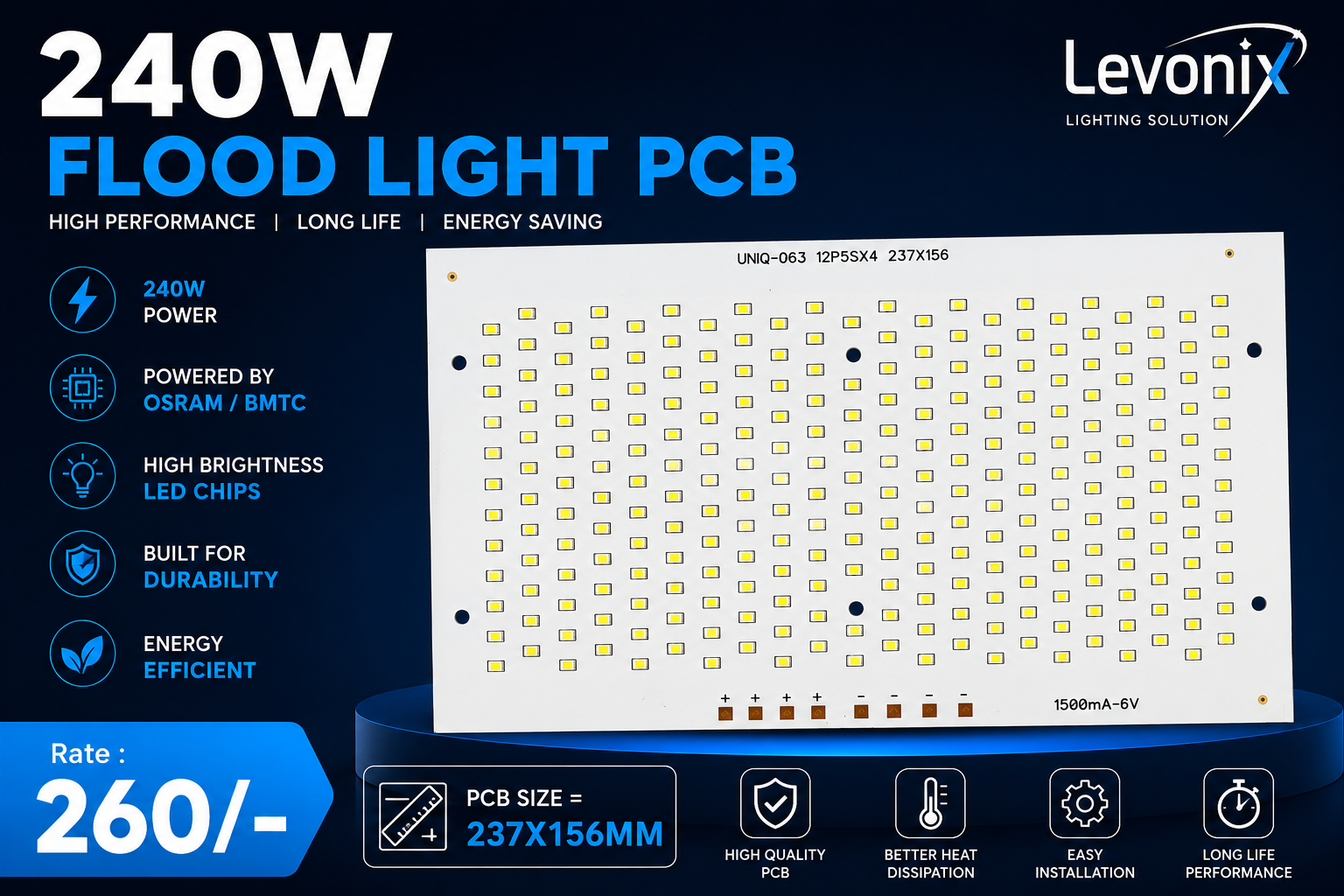 240W Flood Light  PCB Uniq  Series 