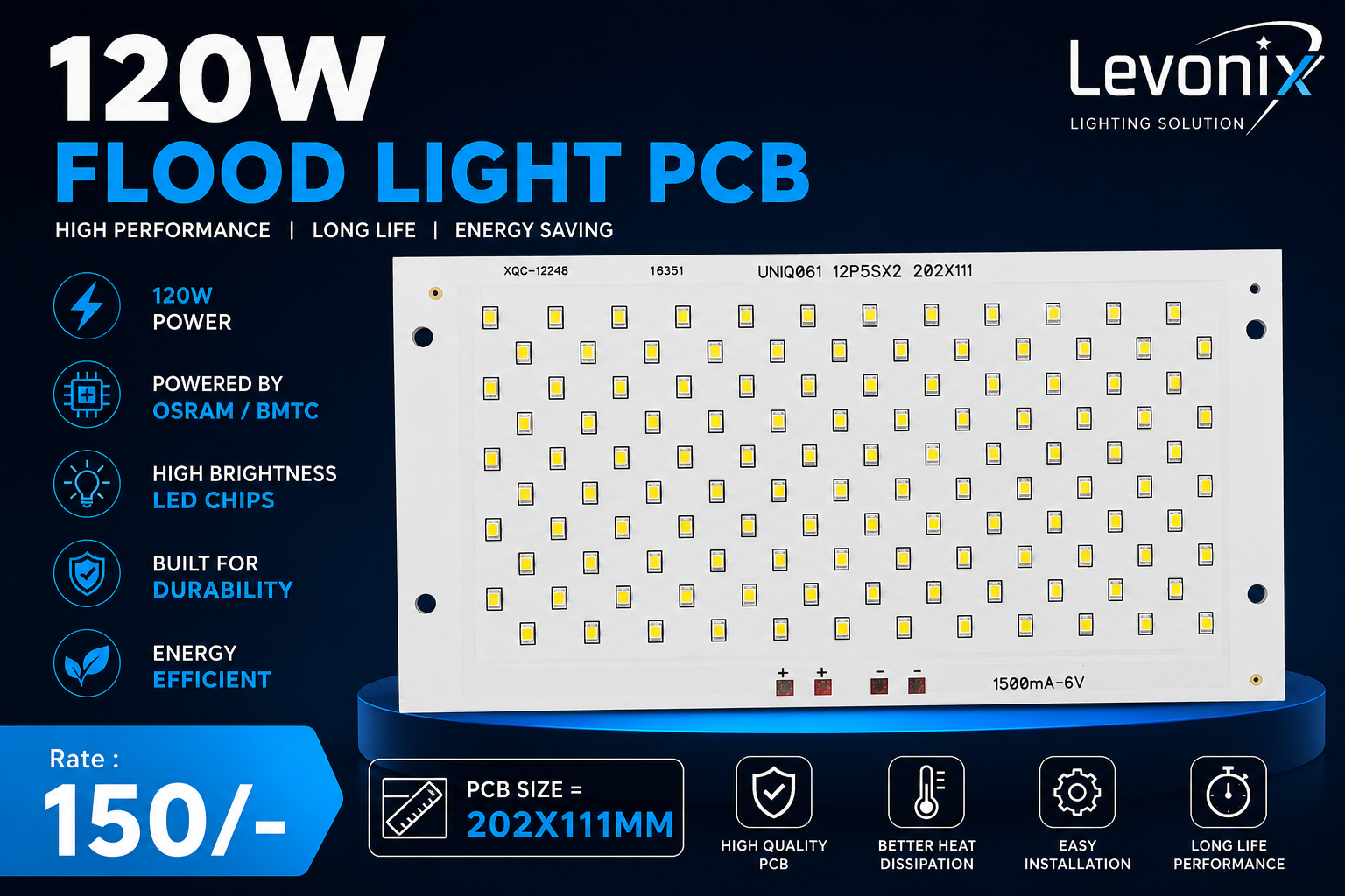 120W Flood Light  PCB Uniq  Series